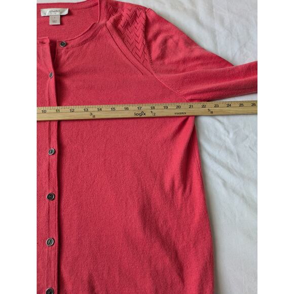 CJ Banks Sweater Pink Button Down‎ 3/4 Sleeve Size X (14) Knit Cardigan - Picture 4 of 9